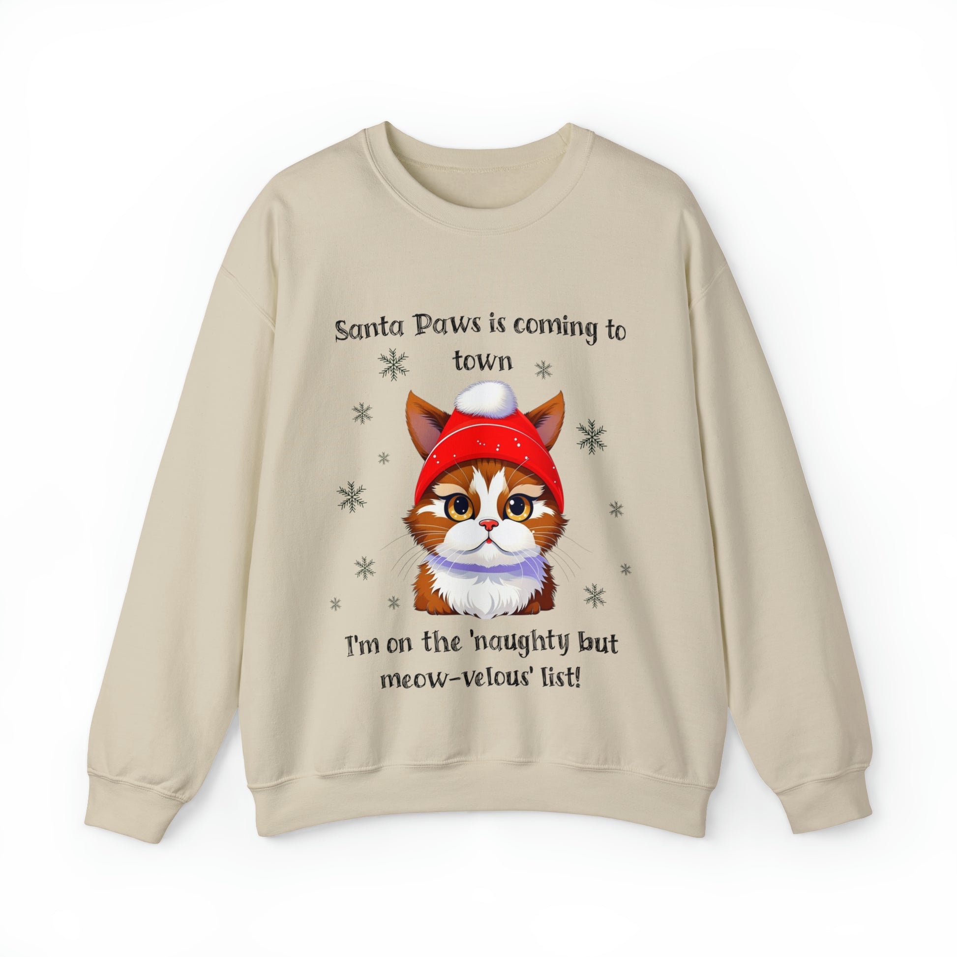 Christmas Santa Paws Cat - Sweatshirt - Albro Designs  # 
