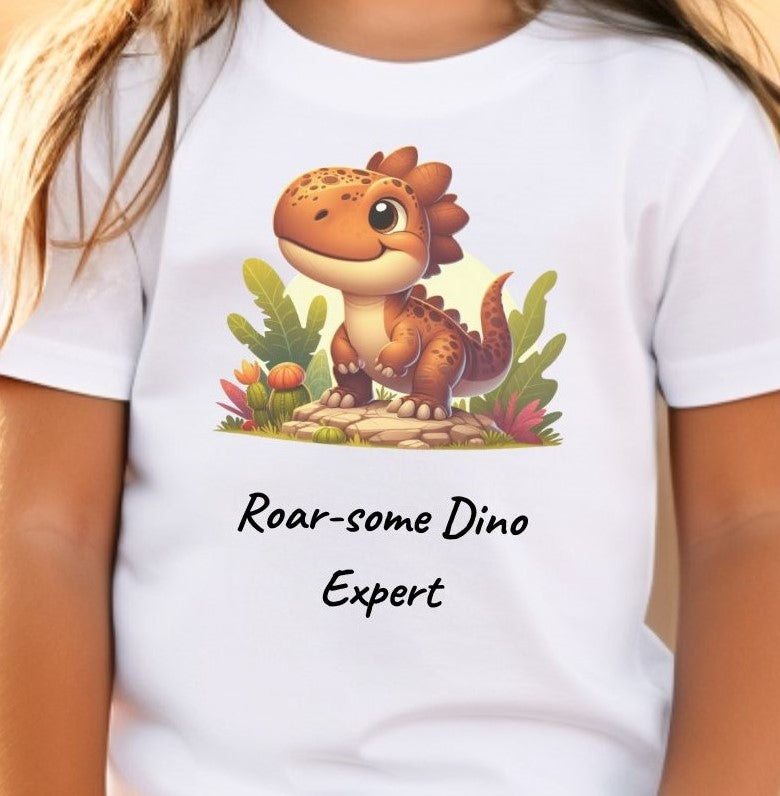 Customisable Roar-some Dino Expert - Kids T-Shirt - Albro Designs  # 