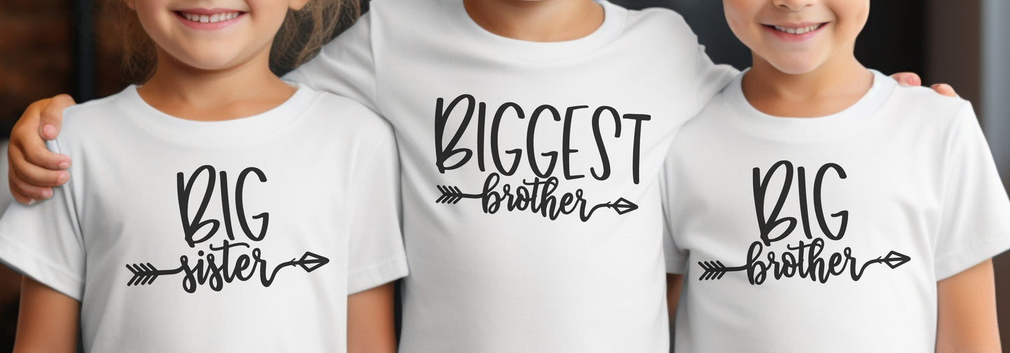 Big Sister/Big Brother/Biggest Sister/Biggest Brother - Siblings Collection - Kids T-shirt - Albro Designs  # 