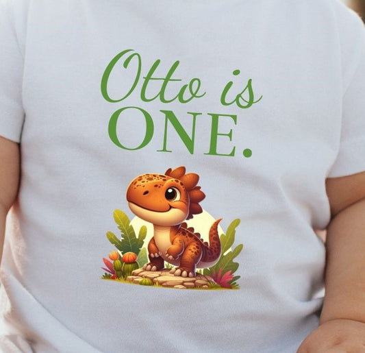 Personalised Baby Dinosaur T-Shirt – Customise with Name, Age & Dino Design - Albro Designs  # 