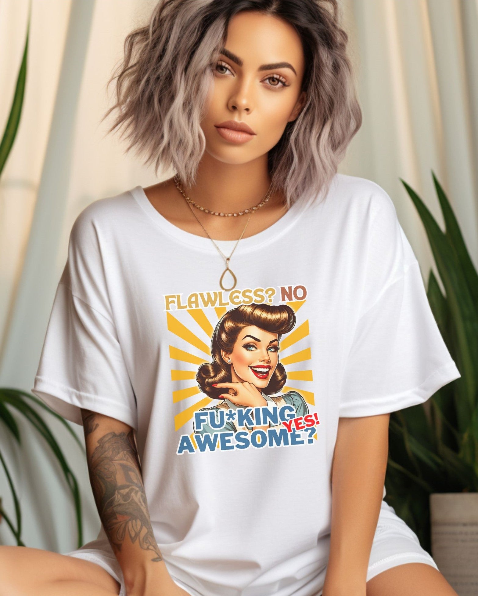 Retro Flawless, Fu*king Awesome - T-Shirt - Albro Designs  # 